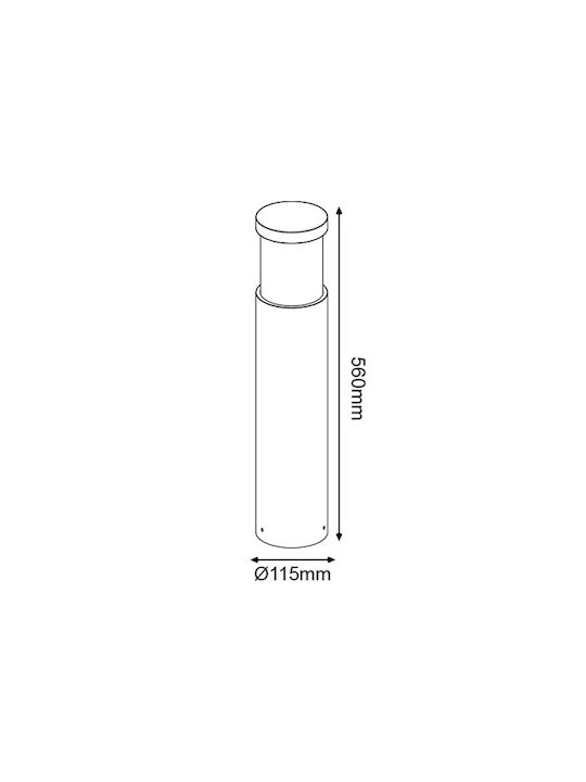 Aca Arete Outdoor Floor Lamp Small Post IP65 for E27 Socket White