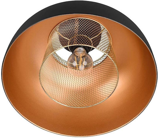 Trio Lighting Punch Πλαφονιέρα Οροφής 35εκ. Μαύρη με Ντουί E27