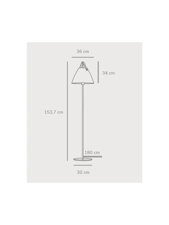 Nordlux Strap Floor Lamp H153.7xW36cm. with Socket for Bulb E27 Black