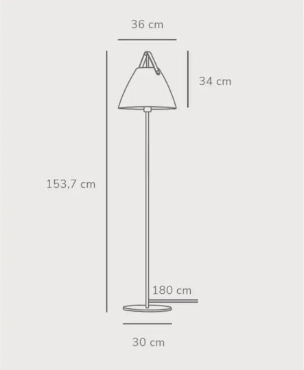 Nordlux Strap Floor Lamp H153.7xW36cm. with Socket for Bulb E27 Black