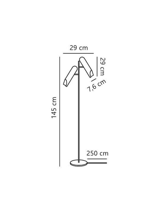 Nordlux Floor Lamp with Socket for Bulb GU10 Black