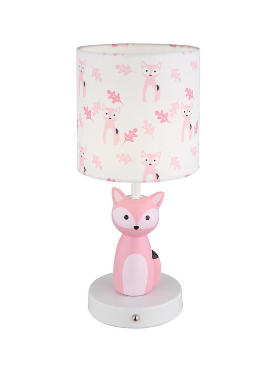 Globo Lighting Metal Table Lamp LED with Pink Shade and Base