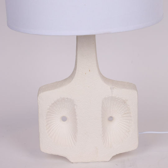 Keramik Tischlampe für E27 Fassung mit Weißem Hut und Basis