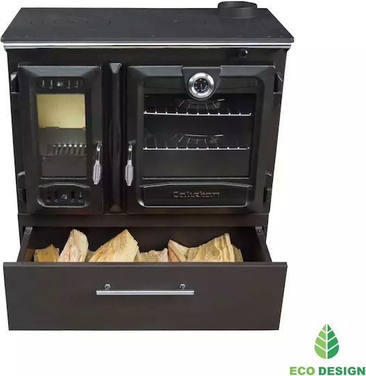 Caliskan Steel Wood Stove with Oven 8.45kW Gray
