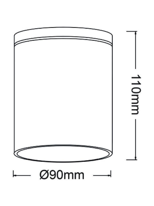 Aca Waterproof Outdoor Ceiling Spot GU10 in Gray Color LG2301GU10G