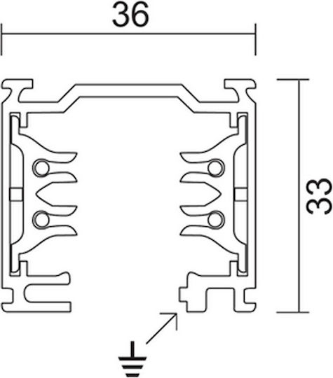 Ivela Mounting Rail for Spotlights made of Aluminum 230V Three-phase 4m Black 7511-30-30