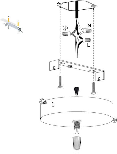 Led7 Deckenrosette für Leuchten Schwarz 101283