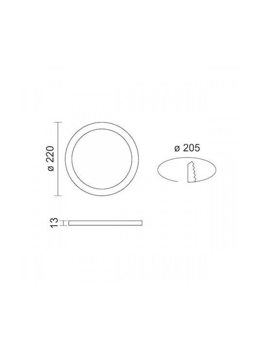 Spot Light Χωνευτό LED Panel 18W με Ρυθμιζόμενο Λευκό Φως