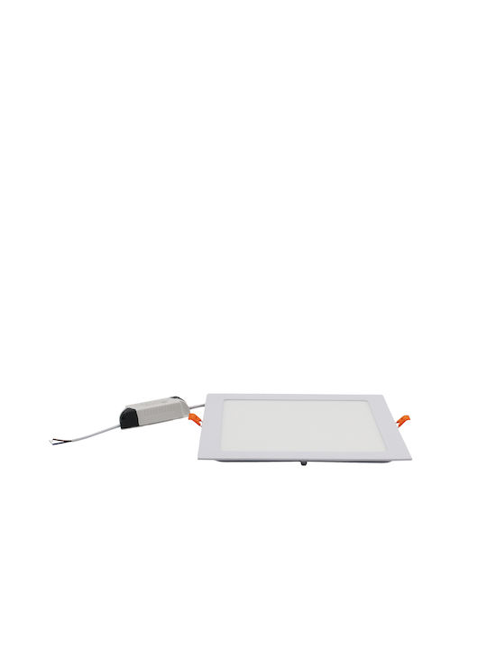 Adeleq Τετράγωνο Χωνευτό LED Panel 25W με Φυσικό Λευκό Φως 4000K 22x22εκ.