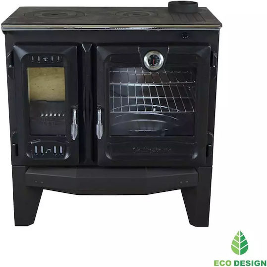 Caliskan 216 Steel Wood Stove with Oven 8.45kW Gray