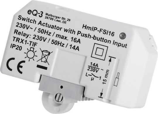 HomeMatic Smart Switch 16A (με Ουδέτερο)
