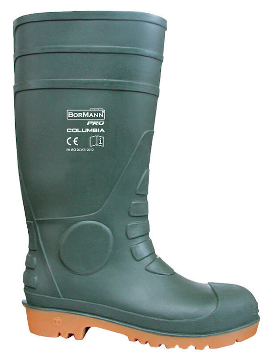 Bormann Pro BPP3091 Columbia Non-Slip Safety Knee Wellies Green