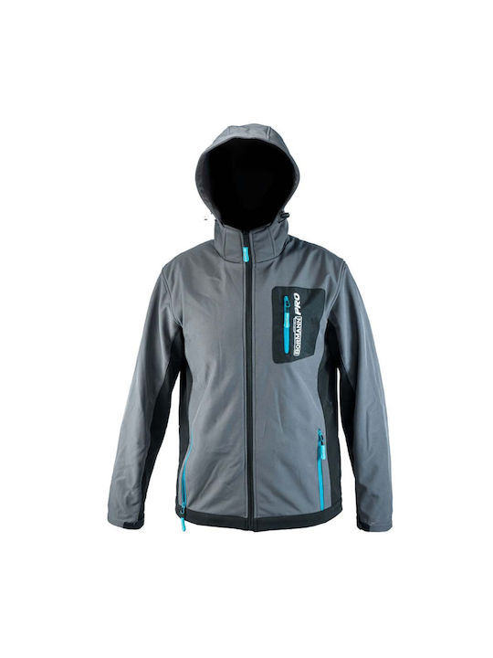 Bormann Pro Napoli Μπουφάν Εργασίας Softshell με Κουκούλα Γκρι