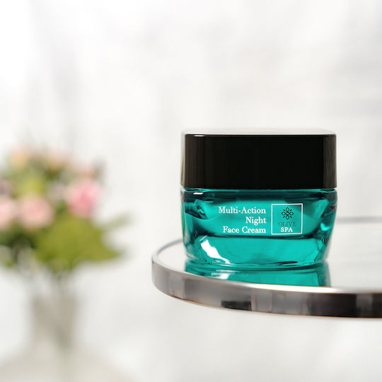 OliveSpa Spirulina & Olive Oil Богат Крем За Лице Нощен Крем За Хидратация Против Стареене И Възстановяване С Хиалуронова Киселина И Колаген 50мл
