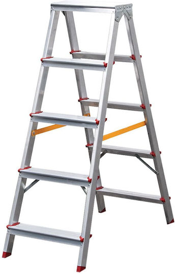 Bormann Pro BHL9040 Σκάλα Αλουμινίου με 2x5 Σκαλοπάτια
