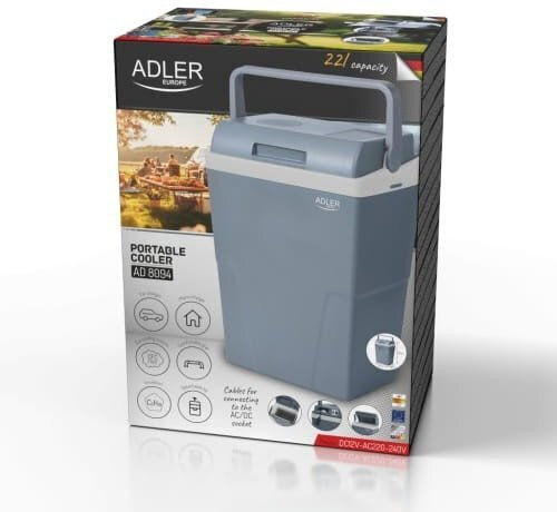 Adler Portable Thermoelectric Fridge 22L 12V Gray