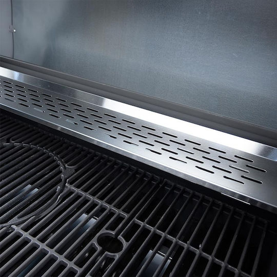 Bormann Elite BBQ5050 Ψησταριά Υγραερίου Μαντεμένιας Σχάρας 69x45εκ. με 4 Εστίες 14.4kW και Πλαϊνό Μάτι 2.7kW