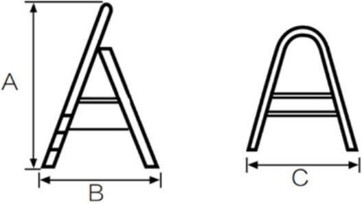 Bormann BHL6003 Step Ladder Iron 3 Steps 25cm