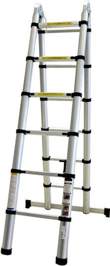 Bormann Pro Telescopic Ladder Aluminum 14 of Steps with Maximum Height 4.4m BHL5720 034865