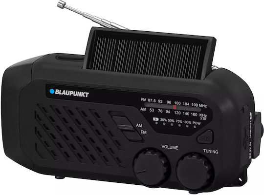 Blaupunkt Retro Solar cu USB Negru