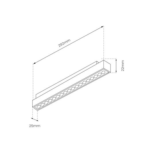 Eko Light LED Γραμμικό Χωνευτό Φωτιστικό Οροφής 18W Φυσικό Λευκό IP20