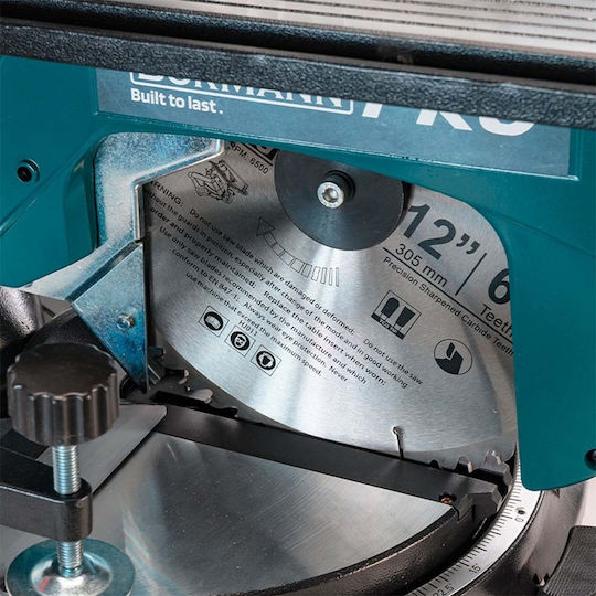 Bormann Pro BDX3120 Miter Saw Electric Combination with Power 1600W, Laser Guide & Cutting Speed 3000rpm