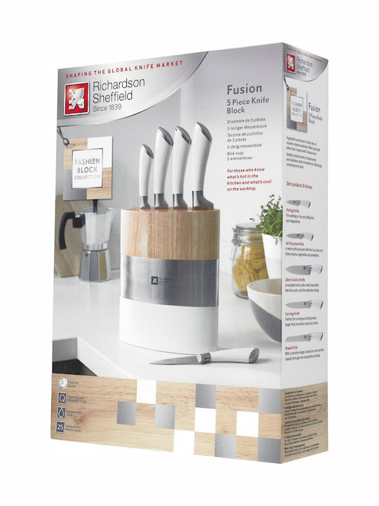 Richardson Sheffield Fusion Messer Set mit Sockel aus Rostfreiem Stahl 5 Stück