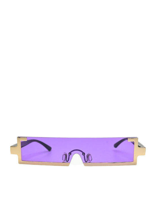 SeeVision 50042 Sunglasses Χρυσά with Metal Frame & Purple Lens SeeVision 50042 Sunglasses Χρυσά with Metal Frame & Purple Lens