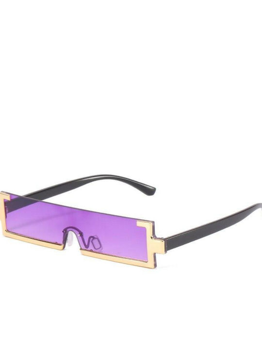 SeeVision 50042 Women's Sunglasses with Gold Metal Frame and Purple Lens 4K90137-2501-50042-PURPLE