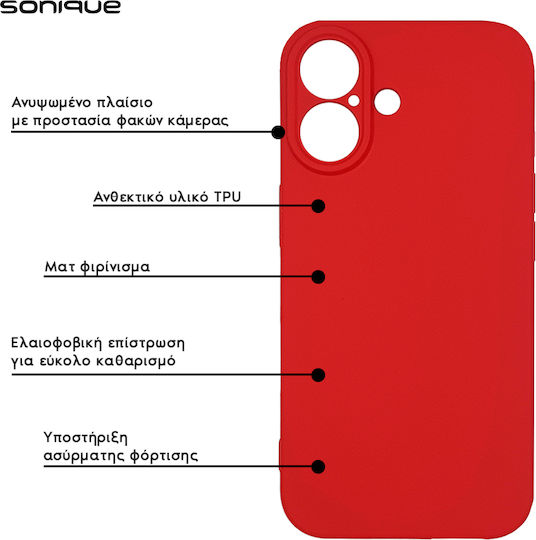 Sonique Liquid Back Cover Silicone Red (iPhone 12 mini)