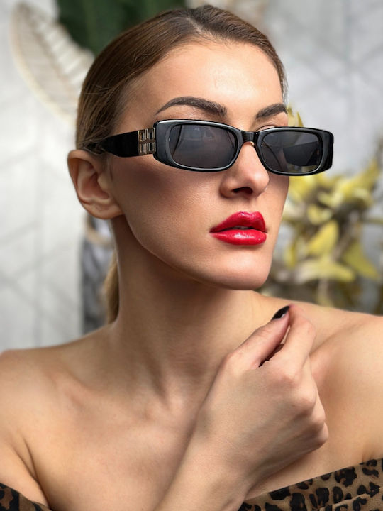 SeeVision 50025 Γυναικεία Γυαλιά Ηλίου με Μαύρο Κοκκάλινο Σκελετό και Μαύρο Φακό 4K-0301-50025-BLACK