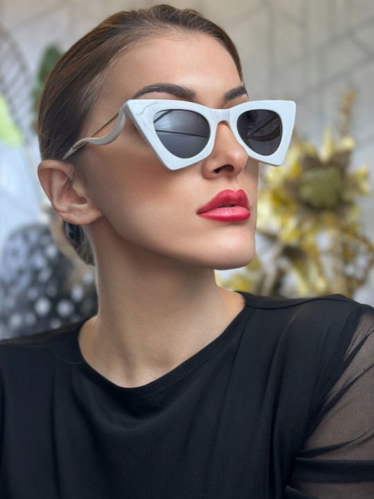 SeeVision Feminini Ochelari de soare cu Alb Cadru și Gri Lentilă