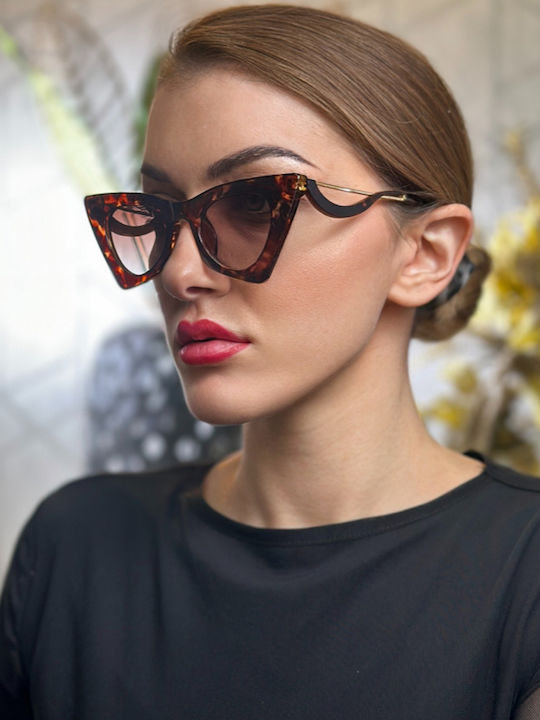 SeeVision Damen Sonnenbrille mit Braun Metall Gestell 50026-LEOPARD