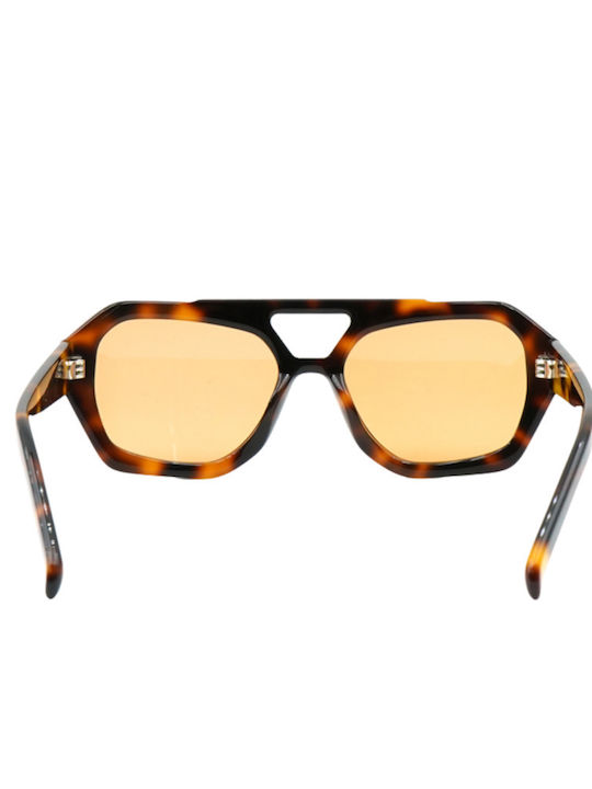SeeVision Unisex Γυαλιά Ηλίου με Καφέ Ταρταρούγα Κοκκάλινο Σκελετό και Καφέ Φακό 50146-LEOPARD/ORANGE