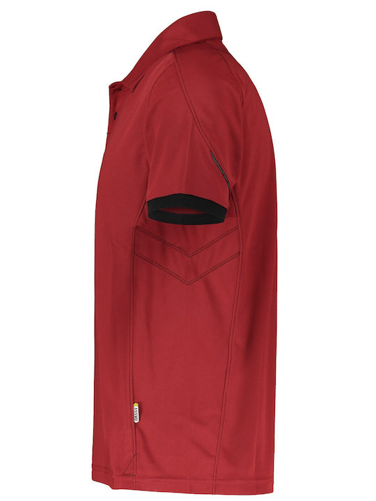 Dassy Workwear Traxion Work Polo Shirt Red Sunscreen