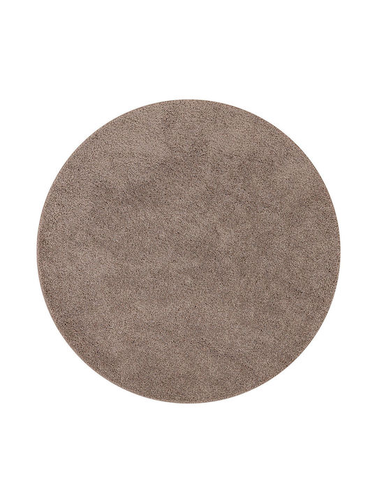 vidaXL Rutschfest Teppich Außenbereich Rund Synthetisch,Polyester/Cotton/Leather Brown