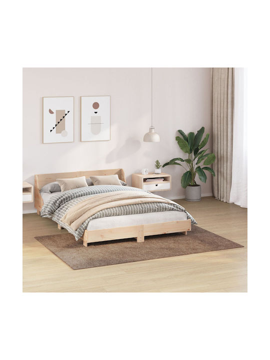 vidaXL Antiderapant Covor De exterior Rectangular Din lână Maro