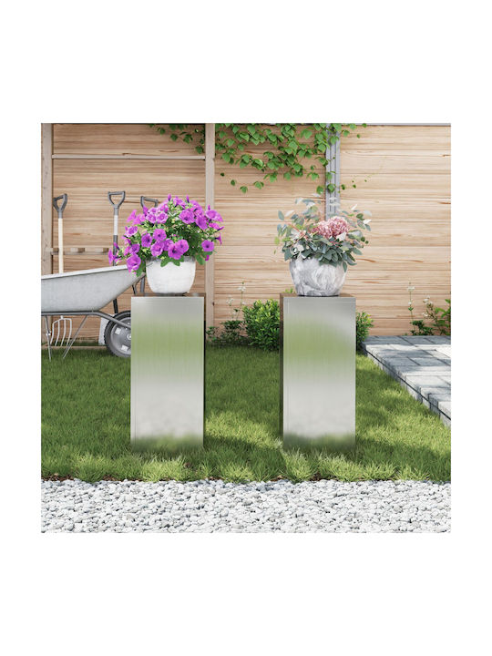 vidaXL Комплект 2 Саксии Galvanized Steel