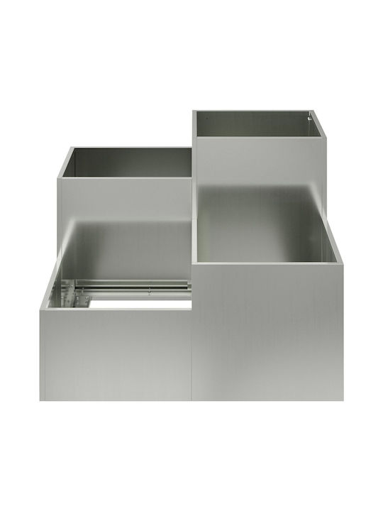 vidaXL Garden Pot Metallic 80x80x60cm.