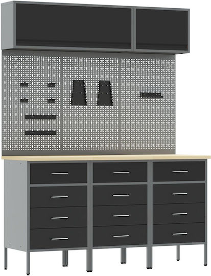 Vidaxl Set de Lucru 8 Piese Negru Oțel Negru