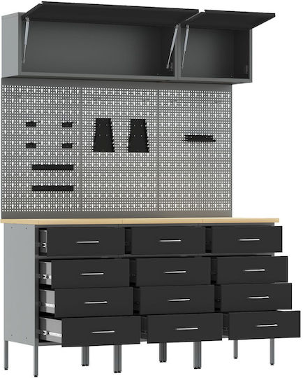 Vidaxl Set de Lucru 8 Piese Negru Oțel Negru