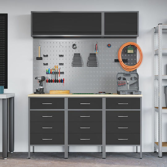 Vidaxl Set de Lucru 8 Piese Negru Oțel Negru