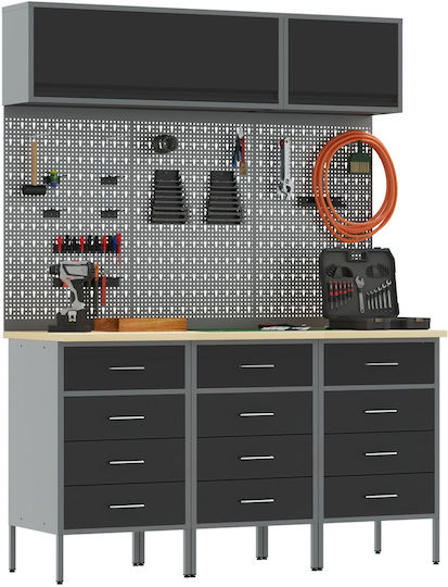 Vidaxl Set de Lucru 8 Piese Negru Oțel Negru