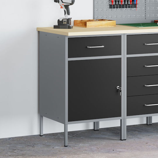 Vidaxl Arbeitsschrank Schwarz 50x55x84 cm Stahl
