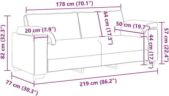 Canapea Cu Trei Locuri Din In 219x77x82cm