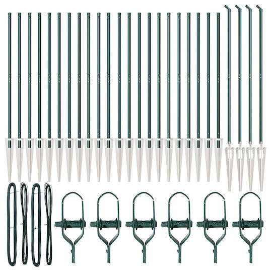 vidaXL Draht für Gartenzaun aus Stahl 3.2x3.2cm 26Stück Green