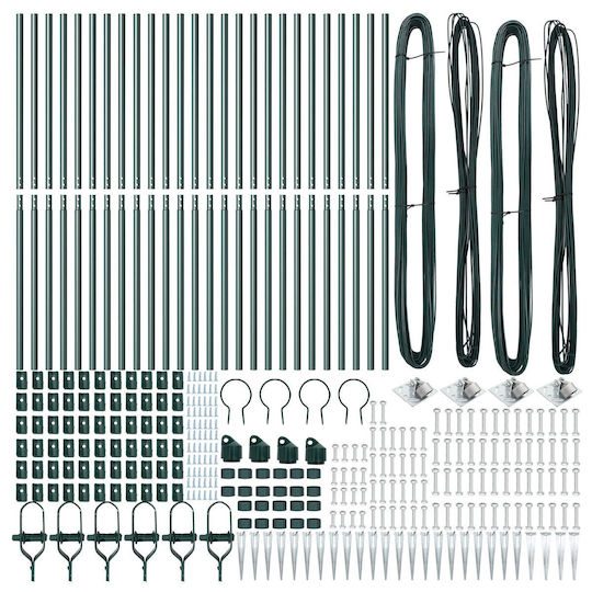 vidaXL Draht für Gartenzaun aus Stahl 3.2x3.2cm 26Stück Green