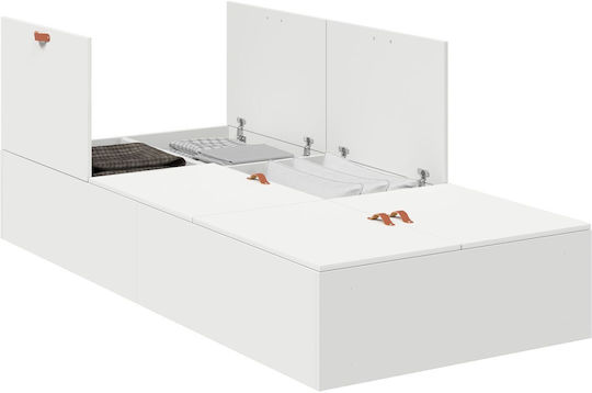 Single Wooden Bed White with Slats for Mattress 80x200cm 3335333