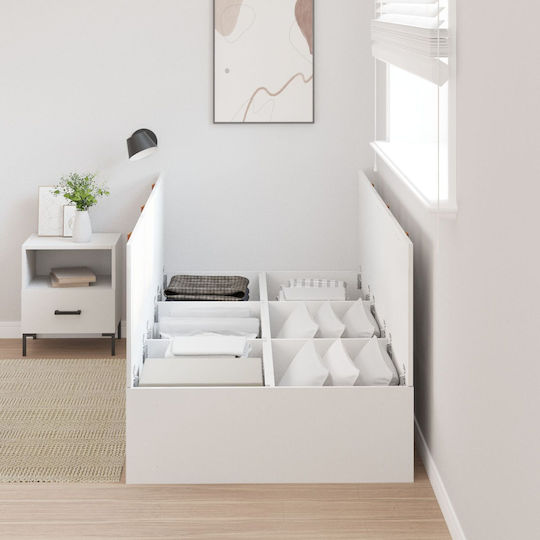 Single Wooden Bed White with Slats for Mattress 80x200cm 3335333