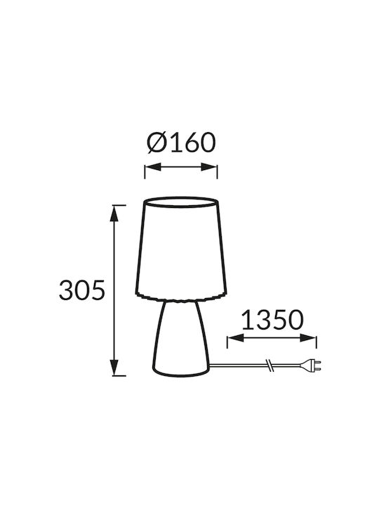 Struhm Keramik Tischlampe für Fassung E14 mit Orange Schirm und Basis